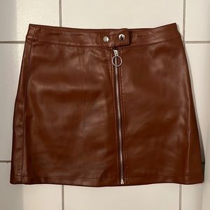 Brown Leather Skirt